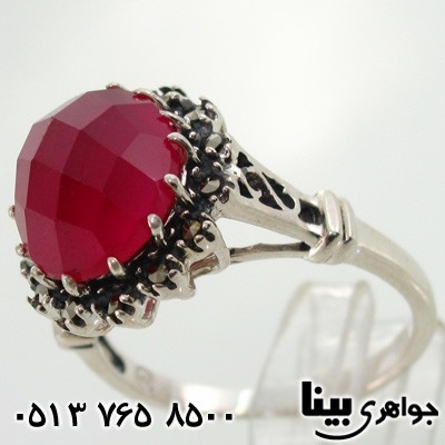 انگشتر یاقوت سرخ و حدید طرح دلبر زنانه