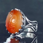 دو رنگ نقره مردانه با حکاکی علی _کد:35638