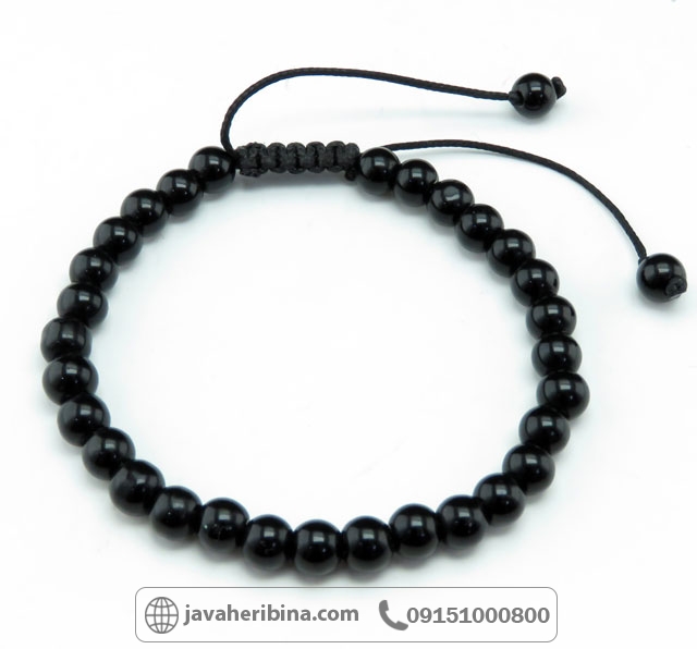 دستبند عقیق سیاه (اونیکس) زیبا و خاص _کد:35641