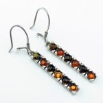 گوشواره کهربا نقره زنانه خاص و زیبا _کد:۳۵۶۴۴