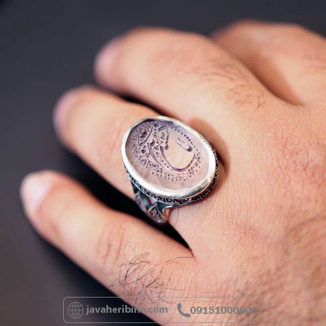 انگشتر در نجف نقره مردانه با حکاکی یا اباعبدلله الحسین _کد:35670
