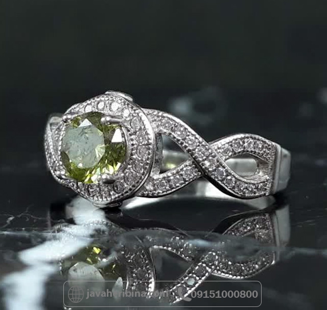 انگشتر طرح زبرجد نقره زنانه رودیوم _کد:35699