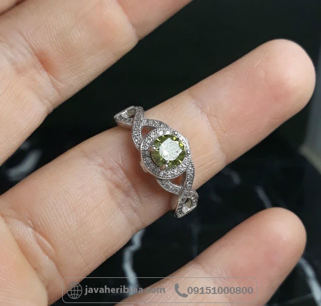 انگشتر طرح زبرجد نقره زنانه رودیوم _کد:35699