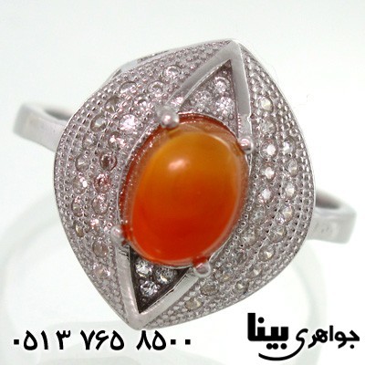 انگشتر عقیق یمنی طرح چشم زنانه
