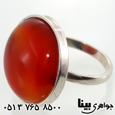انگشتر عقیق قرمز دایره درشت زنانه