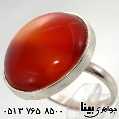 انگشتر عقیق قرمز دایره درشت زنانه