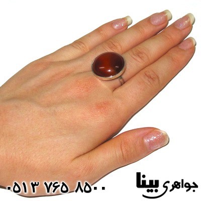 انگشتر عقیق قرمز دایره درشت زنانه