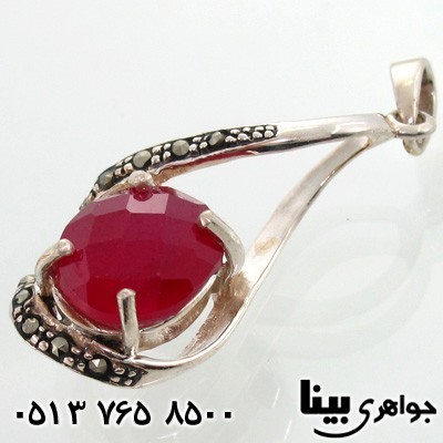 گردنبند یاقوت سرخ و حدید دایره ای زنانه