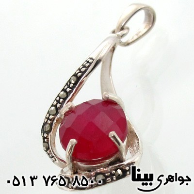 گردنبند یاقوت سرخ و حدید دایره ای زنانه