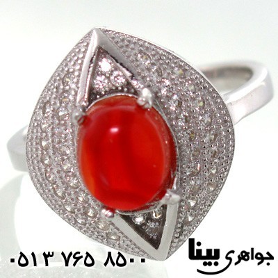 انگشتر عقیق یمنی طرح چشم زنانه دو