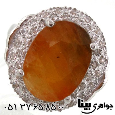 انگشتر یاقوت زرد درشت زنانه