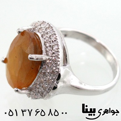 انگشتر یاقوت زرد درشت زنانه