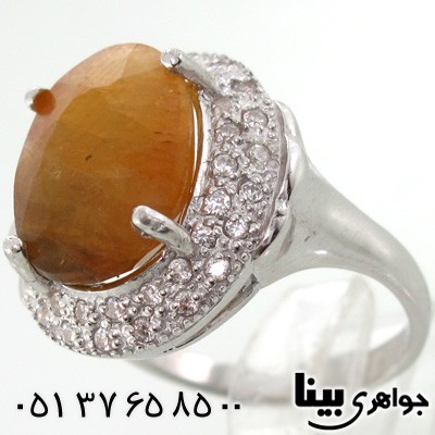 انگشتر یاقوت زرد درشت زنانه
