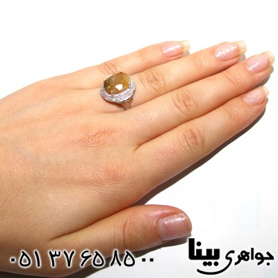 انگشتر یاقوت زرد درشت زنانه