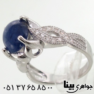 انگشتر یاقوت کبود دایره ای زنانه