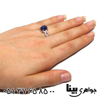 انگشتر یاقوت کبود دایره ای زنانه
