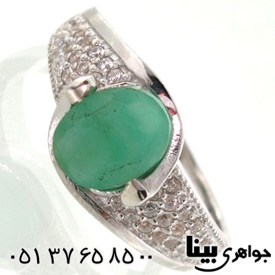 انگشتر زمرد دایره ای زنانه