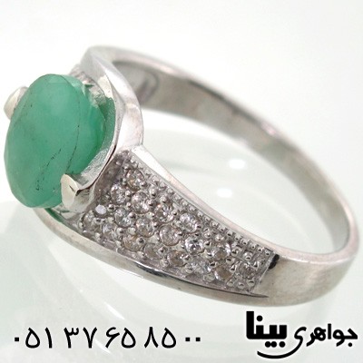 انگشتر زمرد دایره ای زنانه