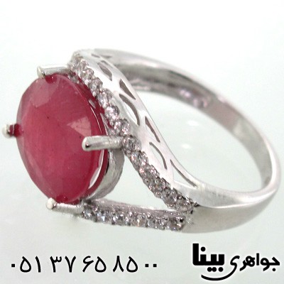 انگشتر یاقوت سرخ بیضی زنانه درشت