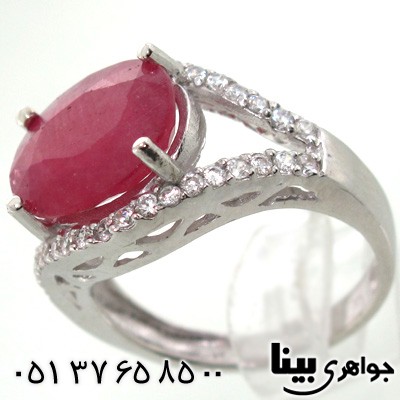 انگشتر یاقوت سرخ بیضی زنانه درشت