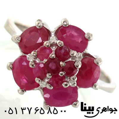انگشتر یاقوت سرخ شکوفه بهاری زنانه