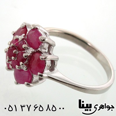 انگشتر یاقوت سرخ شکوفه بهاری زنانه