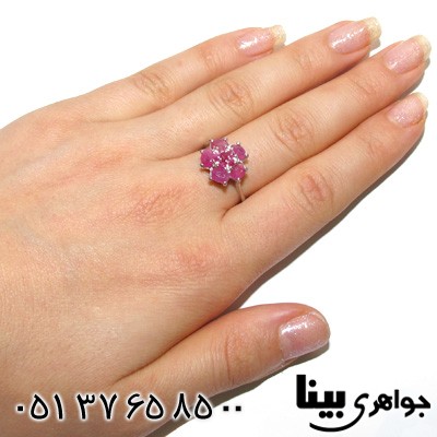 انگشتر یاقوت سرخ شکوفه بهاری زنانه