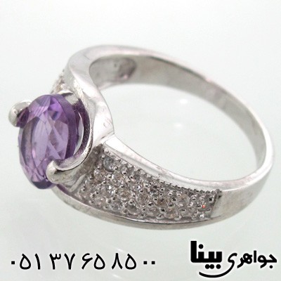 انگشتر آمتیست دایره ای زنانه