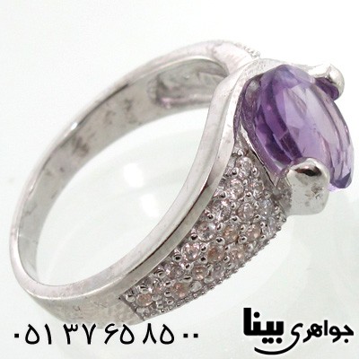انگشتر آمتیست دایره ای زنانه