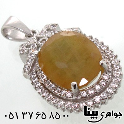 گردنبند یاقوت زرد زنانه درشت