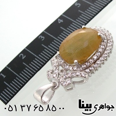 گردنبند یاقوت زرد زنانه درشت