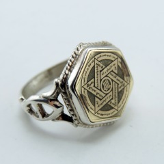 و برنج با حکاکی لیزری ستاره سلیمان _کد:35989