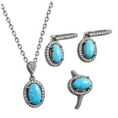 نیشابوری نقره زنانه با روکش رودیوم بدون زنجیر _کد:35992