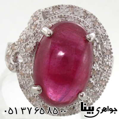 انگشتر یاقوت سرخ بیضی برهون زنانه درشت