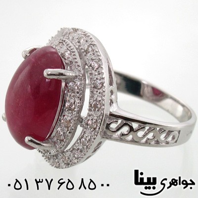 انگشتر یاقوت سرخ بیضی برهون زنانه درشت