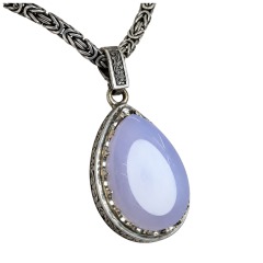 کبود نقره دست ساز با تراش اشکی و فرم لیزکاری فاخر _کد:36001