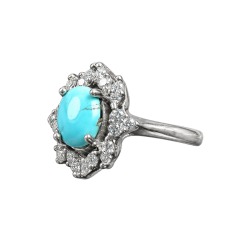 نیشابوری نقره زنانه ظریف با روکش رودیوم _کد:36025