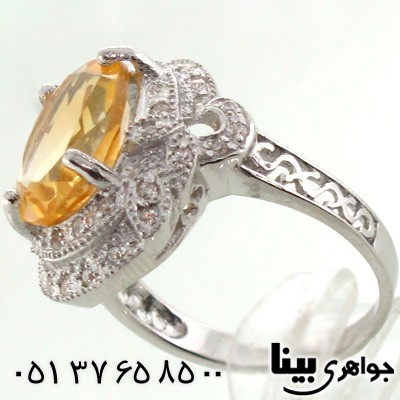 انگشتر سیترین بیضی زنانه درشت
