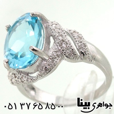 انگشتر توپاز بیضی زنانه درشت