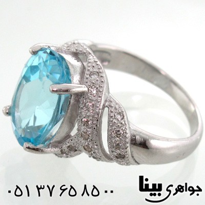 انگشتر توپاز بیضی زنانه درشت