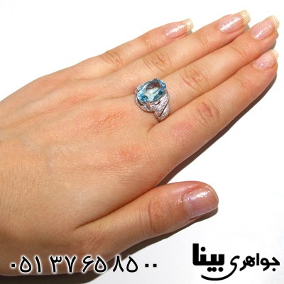 انگشتر توپاز بیضی زنانه درشت