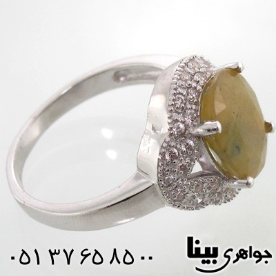 انگشتر یاقوت زرد بیضی زنانه