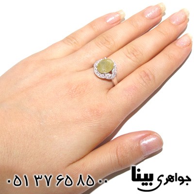 انگشتر یاقوت زرد بیضی زنانه