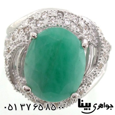 انگشتر زمرد بیضی زنانه درشت