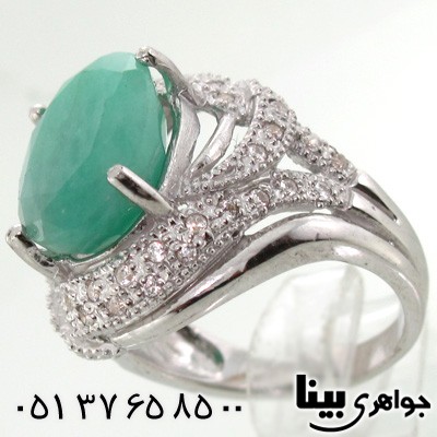 انگشتر زمرد بیضی زنانه درشت