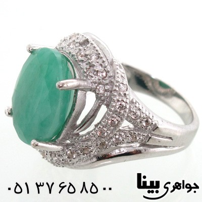 انگشتر زمرد بیضی زنانه درشت