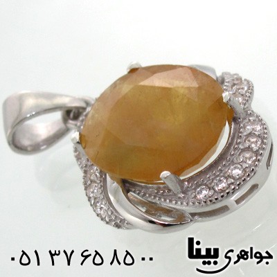 گردنبند یاقوت زرد زنانه درشت دو