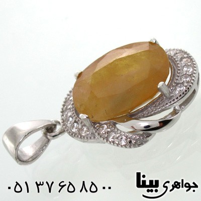 گردنبند یاقوت زرد زنانه درشت دو