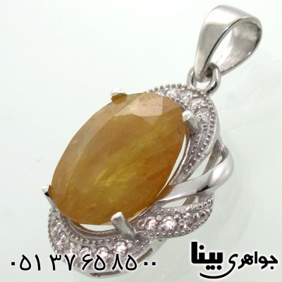 گردنبند یاقوت زرد زنانه درشت دو