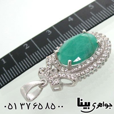 گردنبند زمرد طرح یاس زنانه درشت